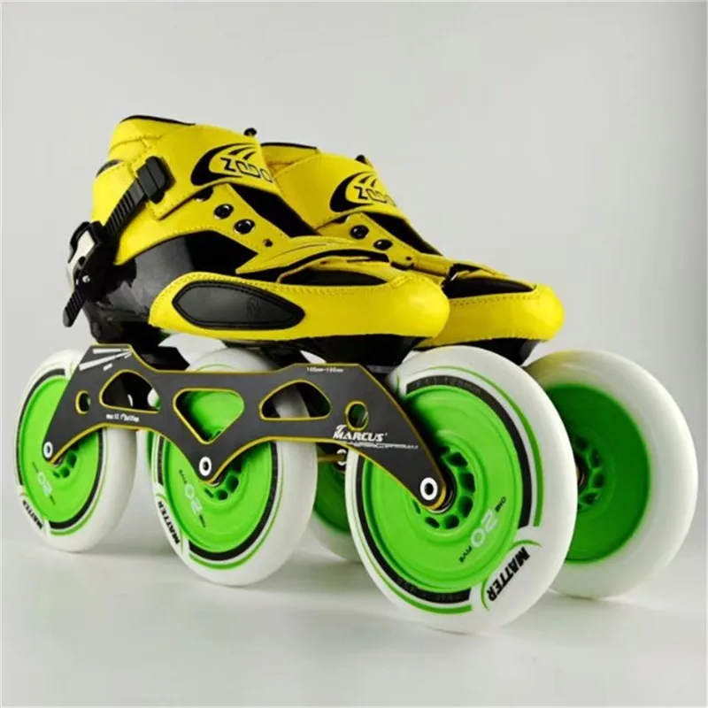 الكربون الألياف الفيبرجلاس سرعة حذاء تزلج بعجلات 3*125 عجلة كيد الكبار المنافسة الشارع سباق أحذية رياضية التدريب Patines F033