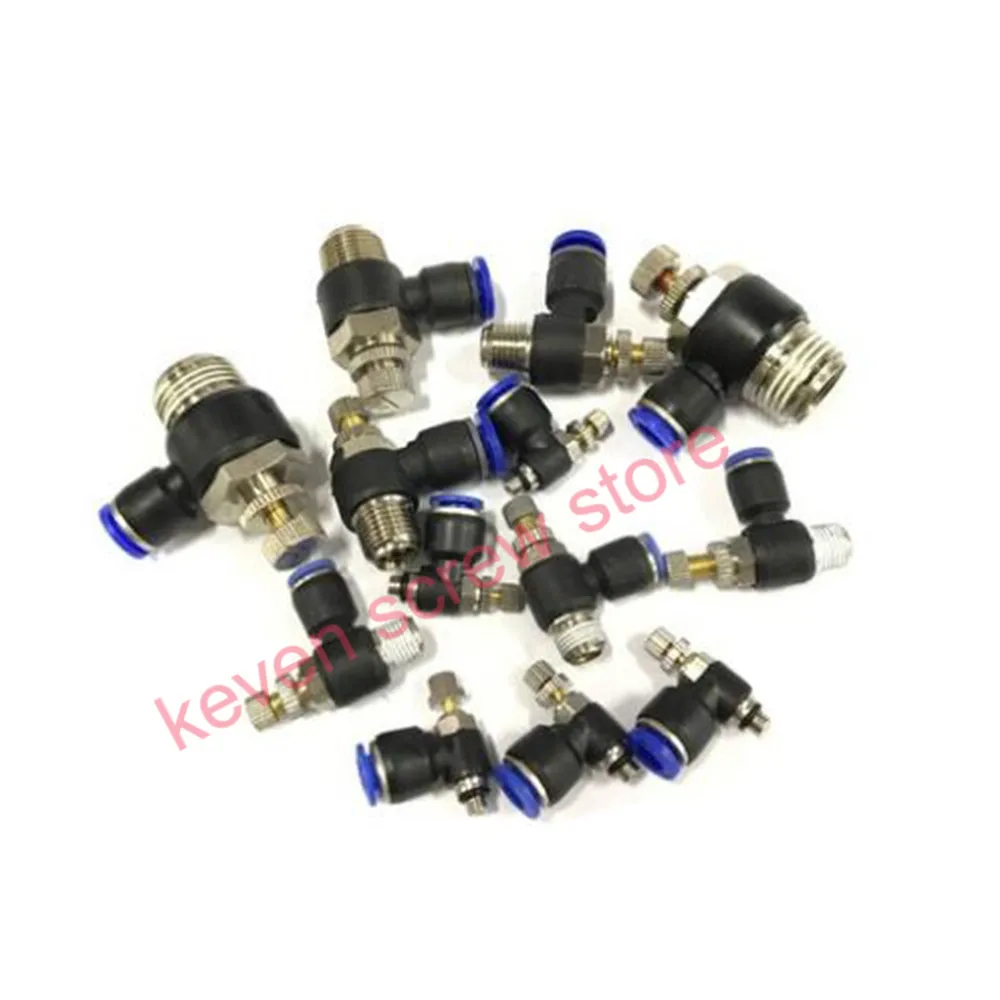 

1pcs SL4/6/8/10/12/16-M5/01/02/03/04 Pneumatic fitting SL6-1 1/8"-6mm Throttle valve pressure reduce control regulating