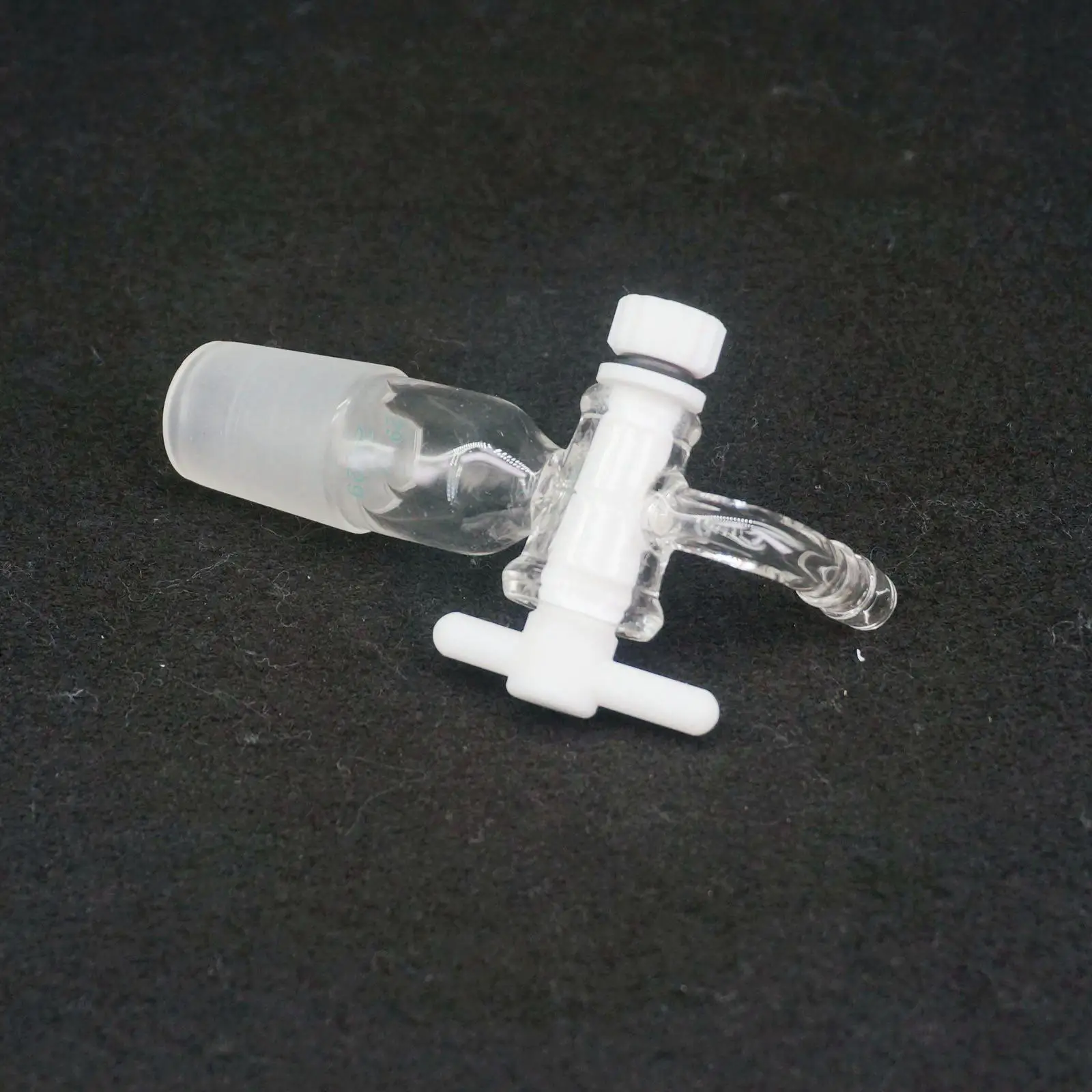 

24/29 Joint Lab Glass 90 Degree Bend Adapter With PTFE Stopcock Glassware