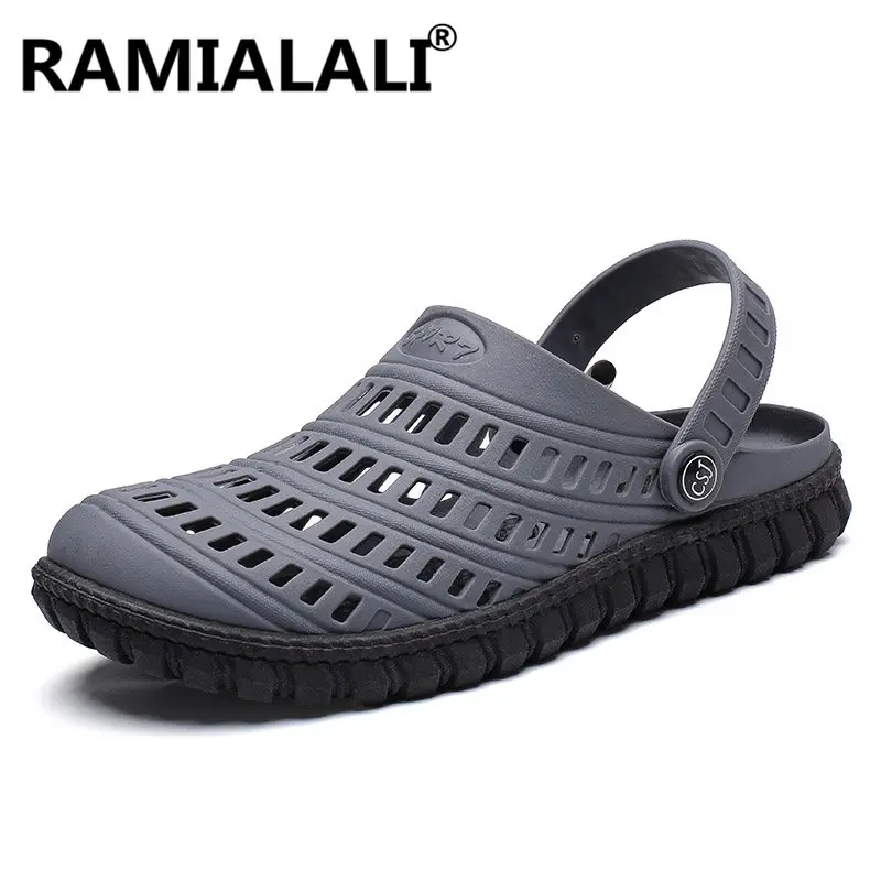 

Men Sandals Summer Slippers Shoes Fashion Beach Sandals Casual Flat Slip On Slippers Men Hollow Shoes Big Size