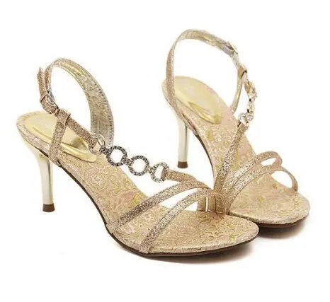 Size 4 8 Golden High Heel Shoes Party font b Women b font Shoes font b