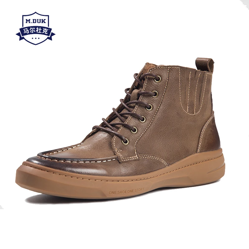 Outono Sapatas marrom Sapatos Couro Homens Equitação De Inverno Real Preto Preto Botas Curto Altas Britânicos Lazer Superiores New Dos Casuais RxwqdSR