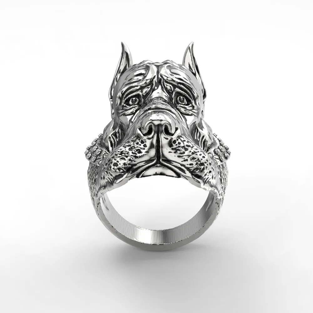 

New Fashion Stainless Steel Doberman Dog Animal Ring For Men Fine Jewelry