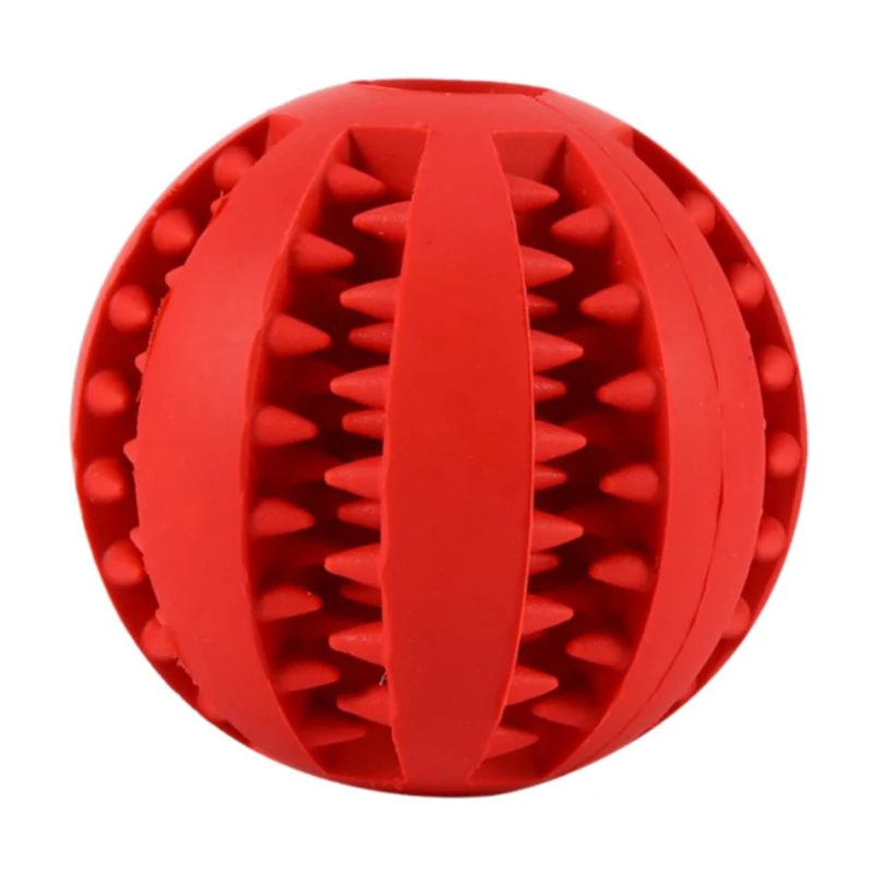 Игрушки для домашних собак Экстра-жесткий резиновый мяч игрушка забавный интерактивный эластичный шарик собака жевательные игрушки для собаки зуб чистый шар еды - Цвет: Красный