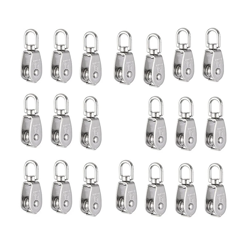 

Crane Pulley Block M15 Lifting Crane Swivel Hook single Pulley Block Hanging Wire Towing Wheel 10Pcs