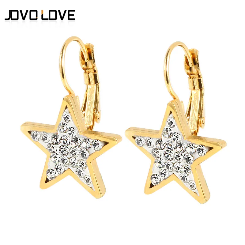 

Boho Earrings Gold Color Geometric Fashion Stars Earrings Cubic Zirconia Stainless Steel Jewelry for Women Ladies Wedding Party