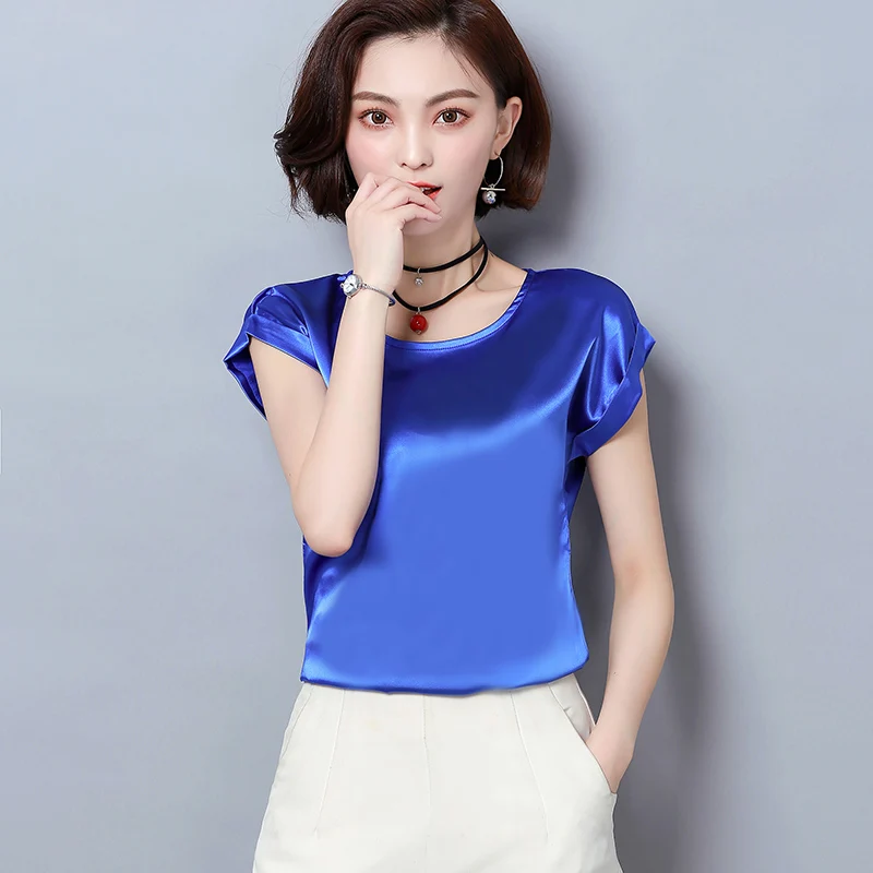 summer short sleeve plus size ladies tops feminine blouses fashion woman blouse 2018 chiffon women blouse shirt blusas 0701 30