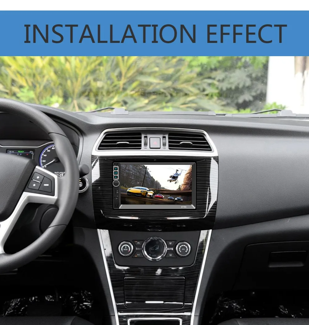 7" Car Radio 2 Din Auto Stereo MP5 Player 2din Support Mirror Link Bluetooth Handsfree FM USB AUX TF Card Rear View Camera