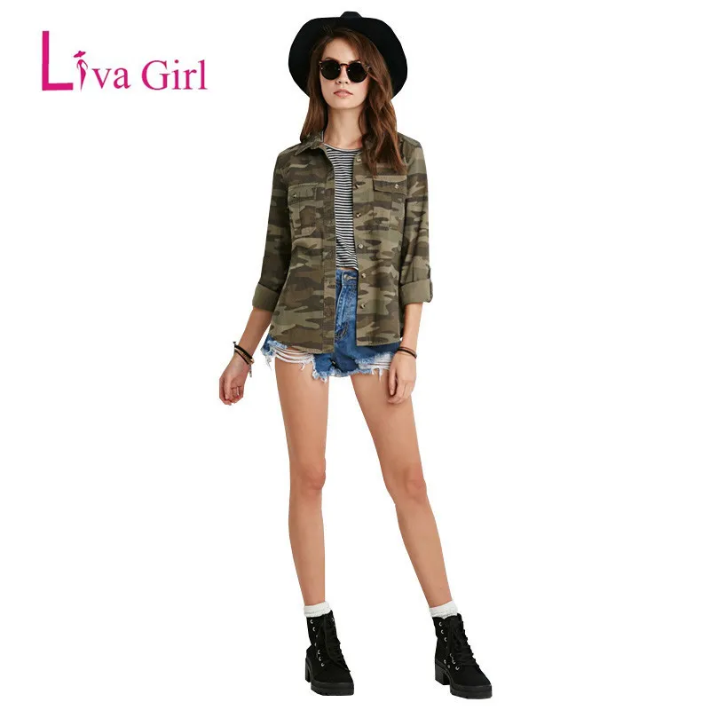 Женская камуфляжная куртка LIVA GIRL Повседневная Верхняя одежда армейского