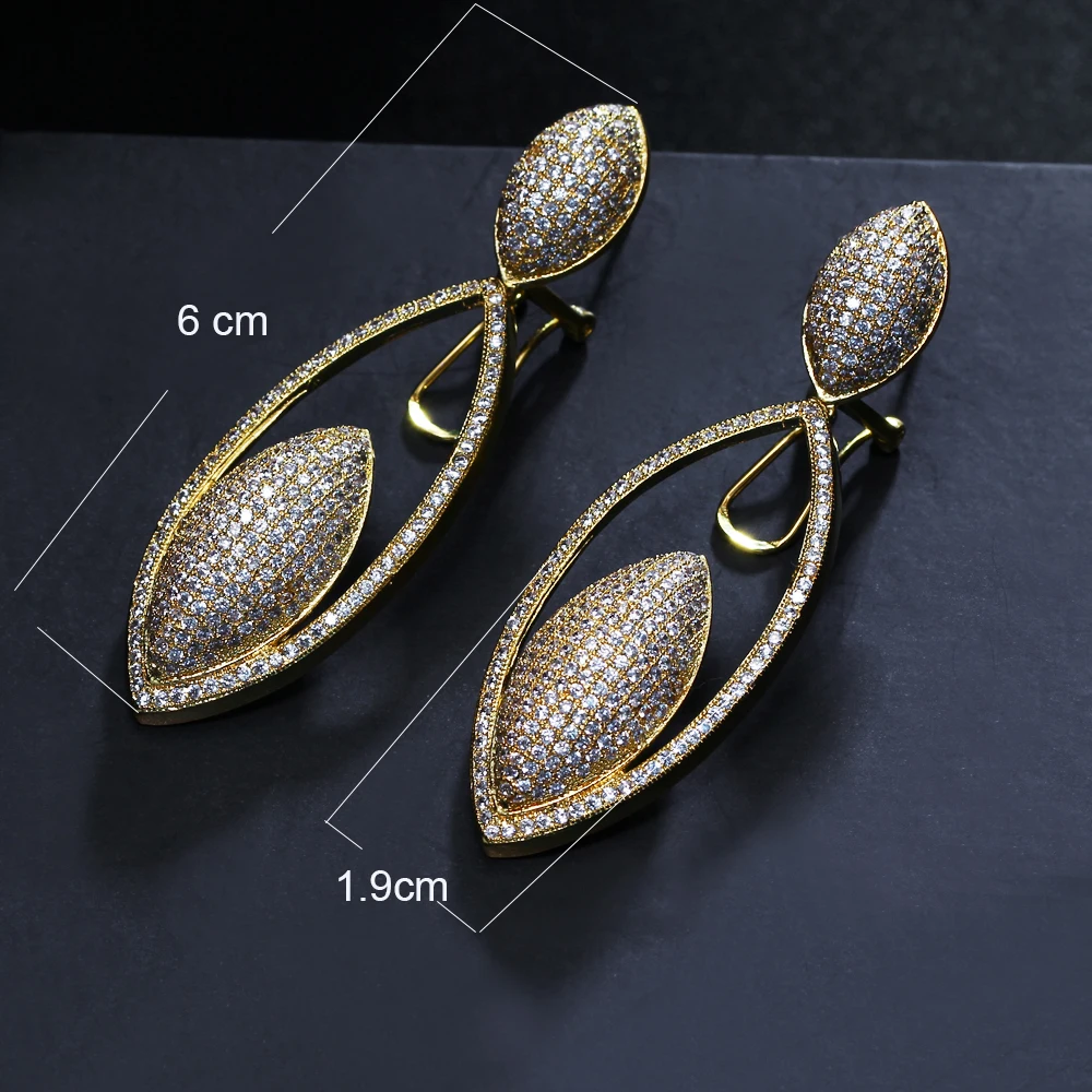 Unique Design 60mm Long Oval Big Drop Earring High Quality Jewelry Accessories New Party Large Women Earrings