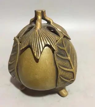 

Collectible archaize brass leaves Incense burner