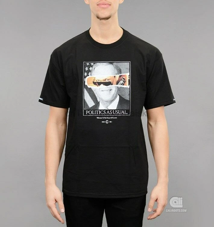 

CROOKS AND CASTLES PARLIAMENT TEE SHIRT POLITICS AS USUAL BLACK MENS SZ S 2XL