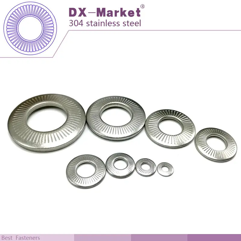

m16 washer 20pcs , 16mm knurling disc washer NFE25-511 , 304 stainless steel conical lock washers