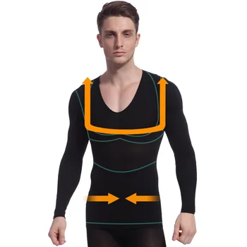 

Men's Thermal Underwear Germanium Titanium Sliver Warm Body Shaper Slimming Waist Trainer Corsets For Men Modeler Chunks Top