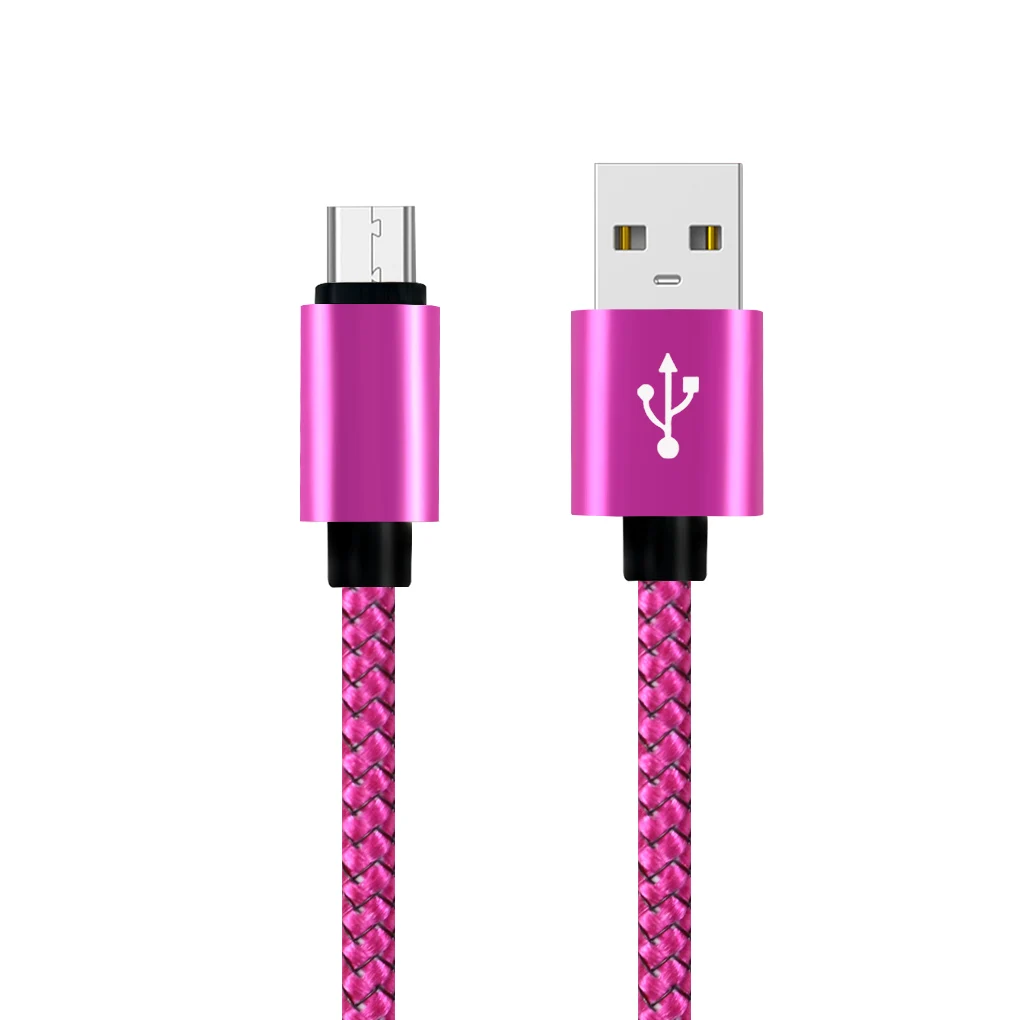 حار في 2019 5V2. 4A المصغّر usb كابل النايلون مضفر سريع شحن شاحن USB للهاتف المحمول كابل ل سامسونج/xiaomi/LG/هواوي