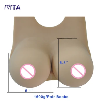 

IVITA 1600g Suntan Realistic Silicone Breast Soft-Touch Breast Form For Crossdresser Transgender Enhancer Fashion Cosplay