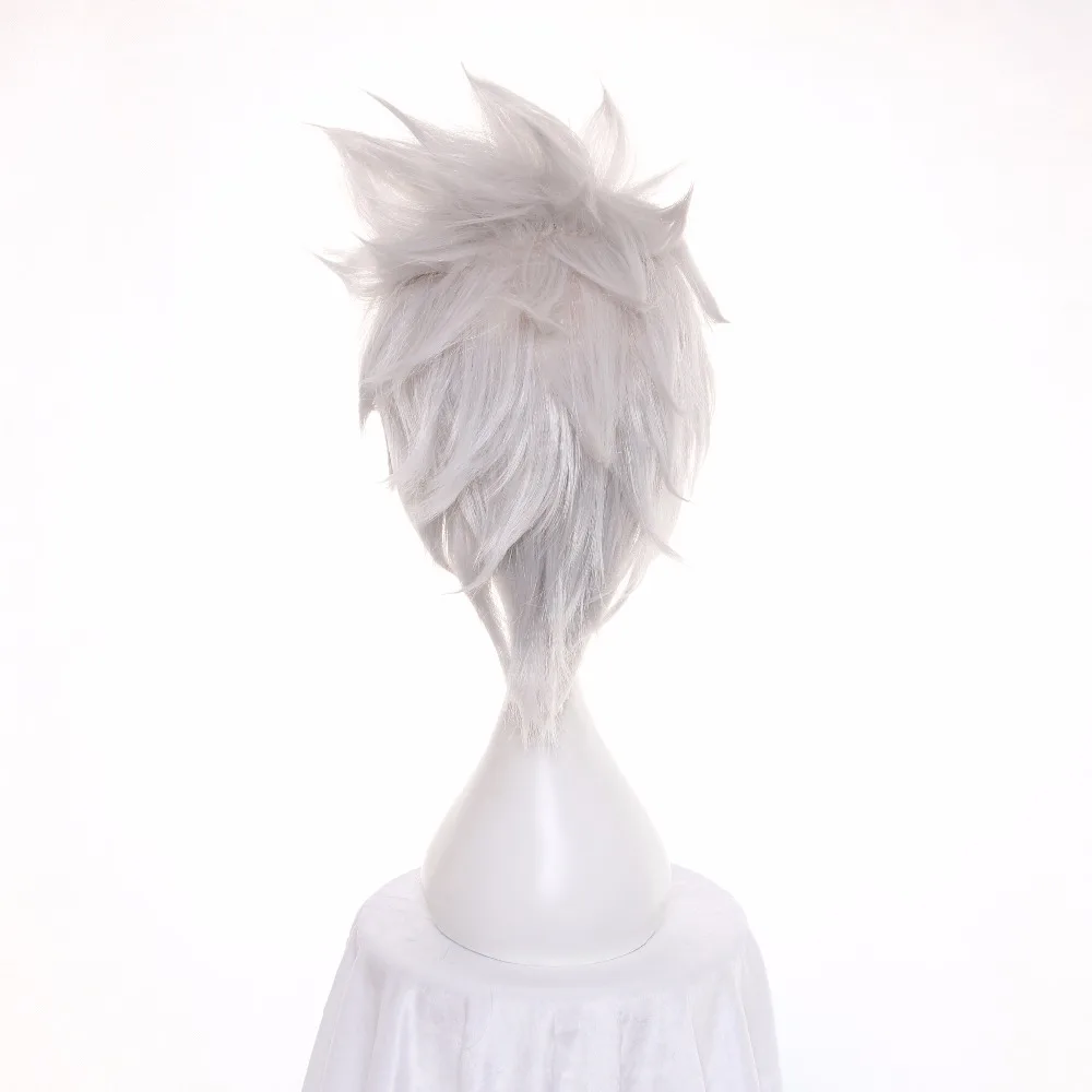 Ccutoo 1" серебристо-серый короткий аксессуар для волос пушистой цветок синтетические волосы Наруто Хатаке Какаши Косплей парик