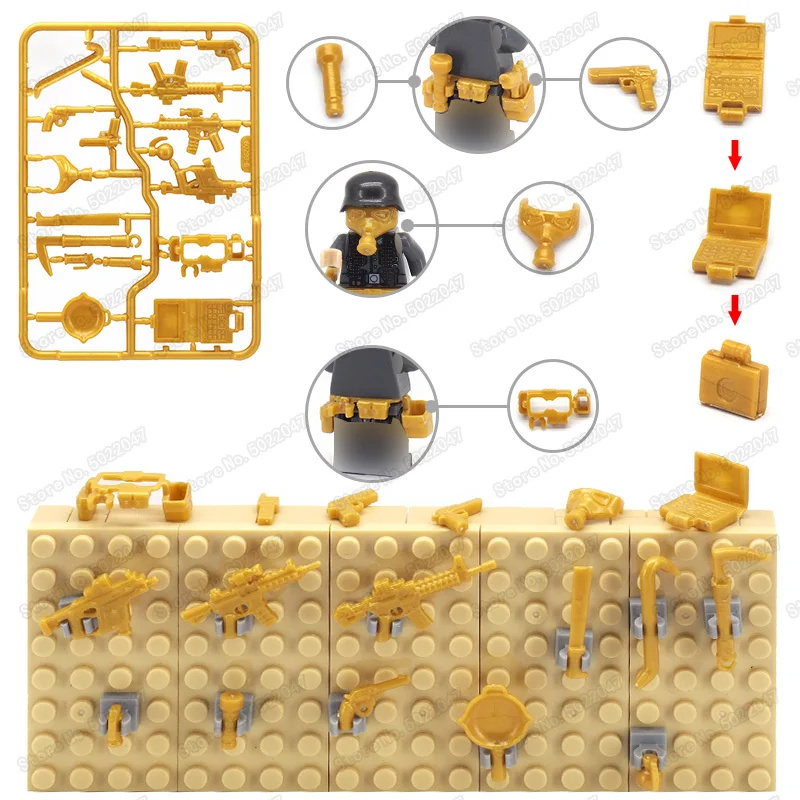 

Blocks military Weapons Gold Assembly arrow gun Special forces Figures Equipped ordnance Compatible other Building Blocks Toys