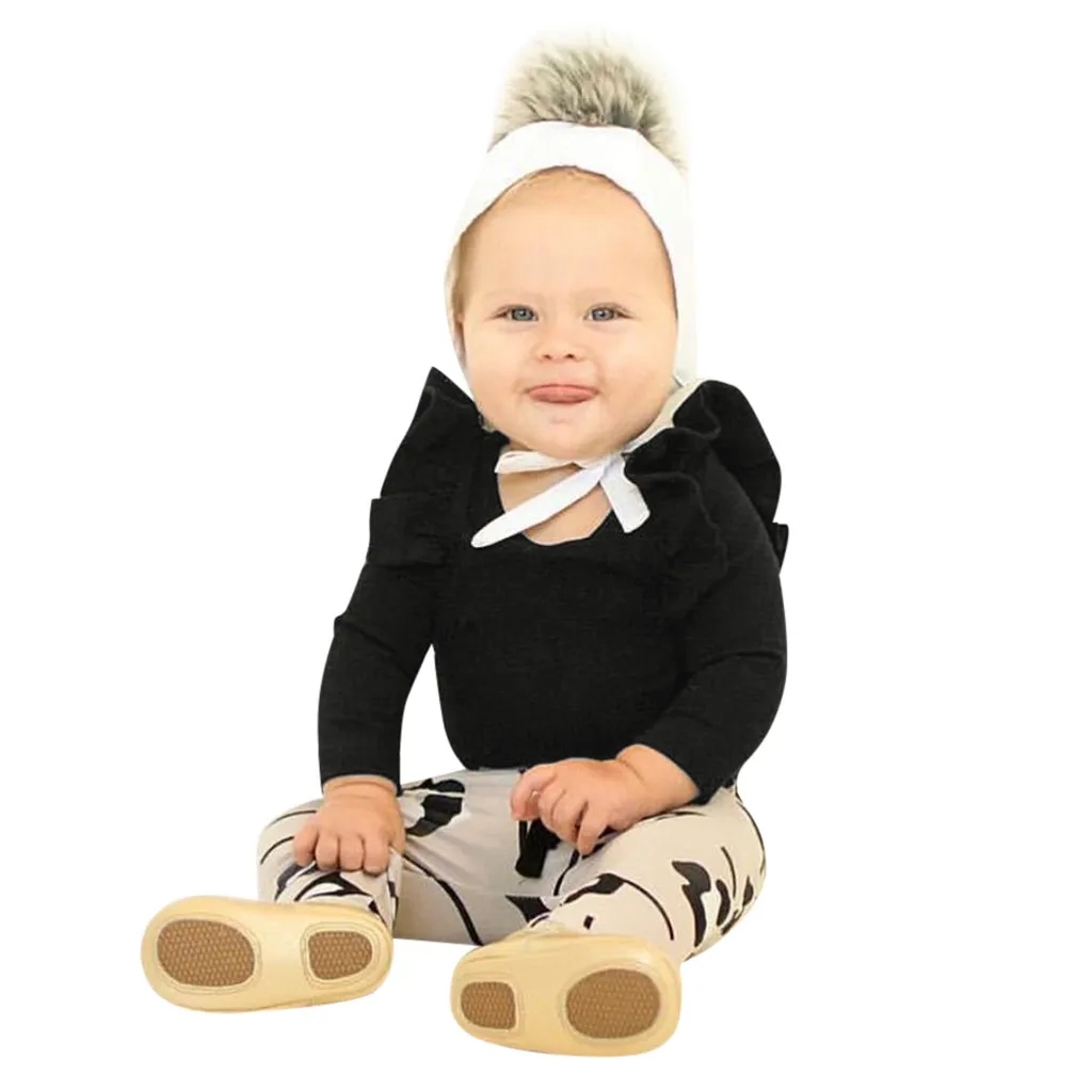 

Infant Baby Boys Girls Long Sleeve Solid Jumpsuit Romper Clothes