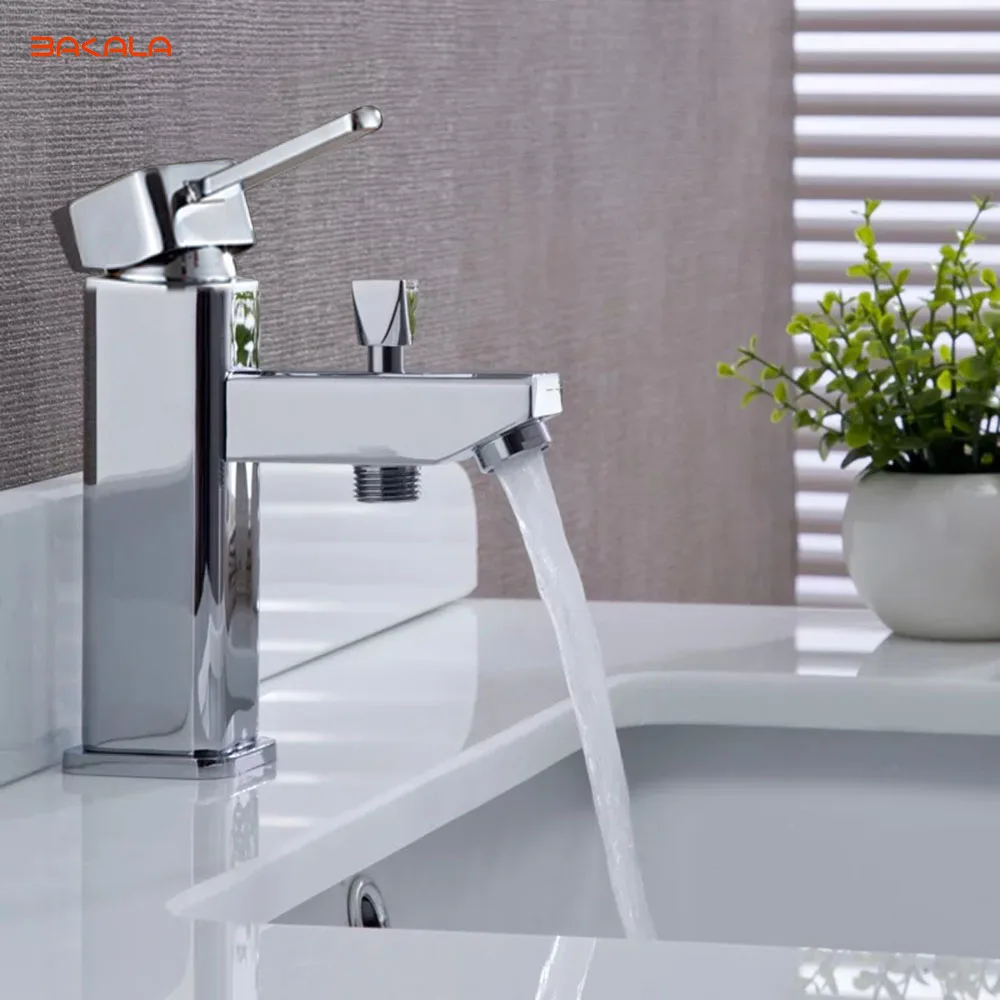 BAKALA Luxury Brass Washbasin Faucet Hot & Cold Water Mixer Mixer Tap