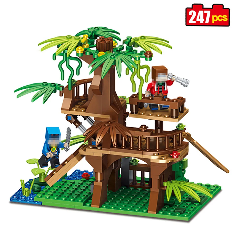 247pcs Minecrafted Village Watchtower Model Building Blocks Castle font b Toys b font Compatible Legos Minecraft
