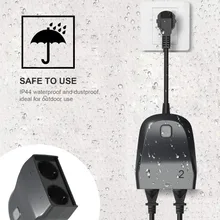 Wifi Smart Weatherproof Socket Wireless 1 In 2 Out Single Remote Control Switch Lights Timer Indoor EU Plug for google lights out
