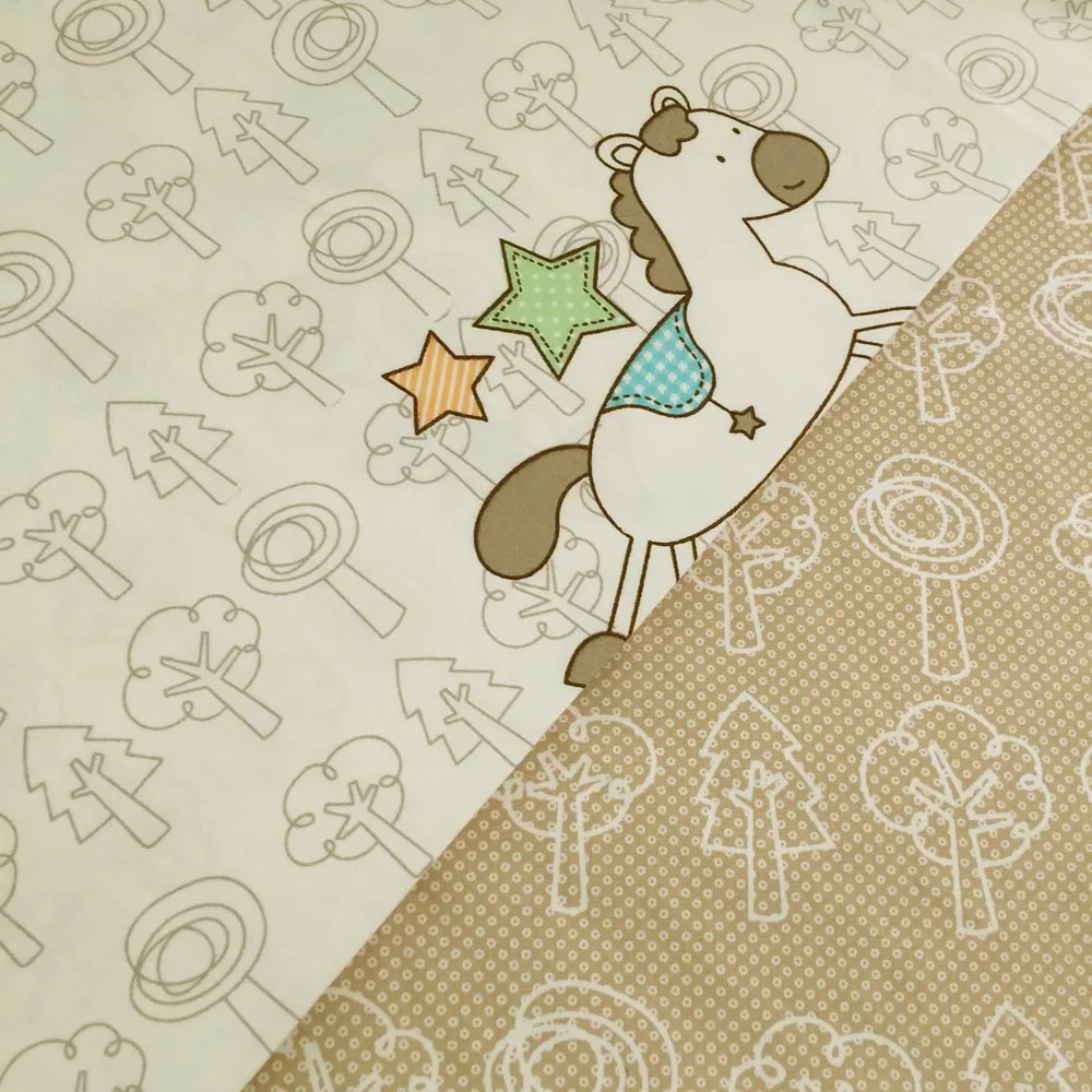 1 Meter Kartun Waktu Pesta SINGA POHON AB 100 Katun Kepar Kain