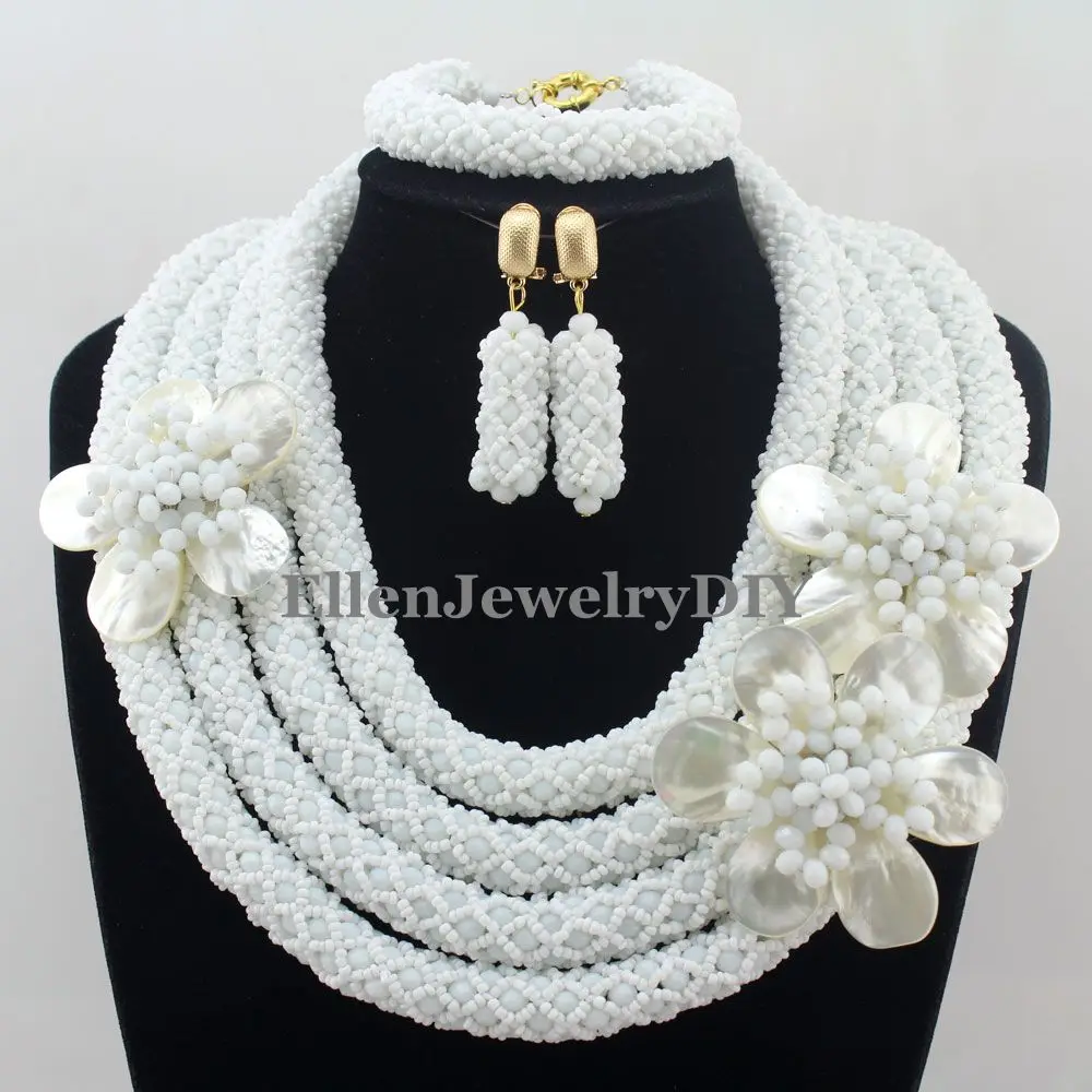

African Jewelry Sets Nigerian Beads Wedding Jewelry Set Bridal Statement Jewelry Set Womens Jewellery Set W12660