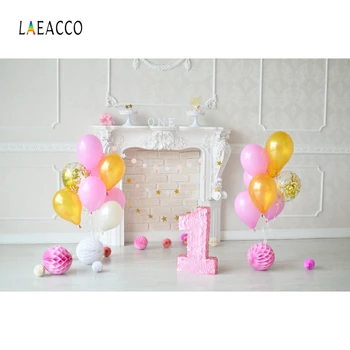 

Laeacco Wooden Board Floor Balloon Baby Birthday Photography Backgrounds Customized Photographic Backdrops For Photo Studio