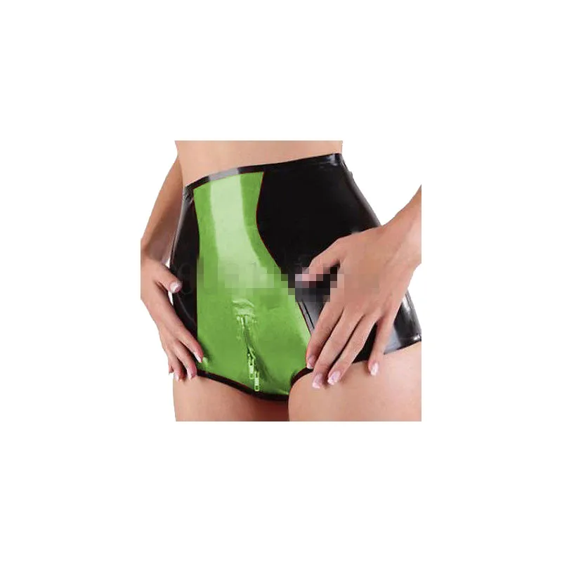 100% латексные резиновые сексуальные шорты Gummi трусы с застежкой-молнией размер