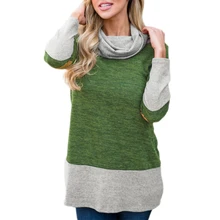 Women Stitching Long-sleeved High-necked Clothes With High Quality 2017