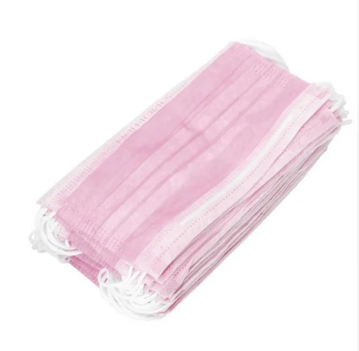 New 50pcs Disposable Earloop Face Mouth Masks 3 Layers Anti-Dust For Surgical Medical Salon - Цвет: Pink-50pcs