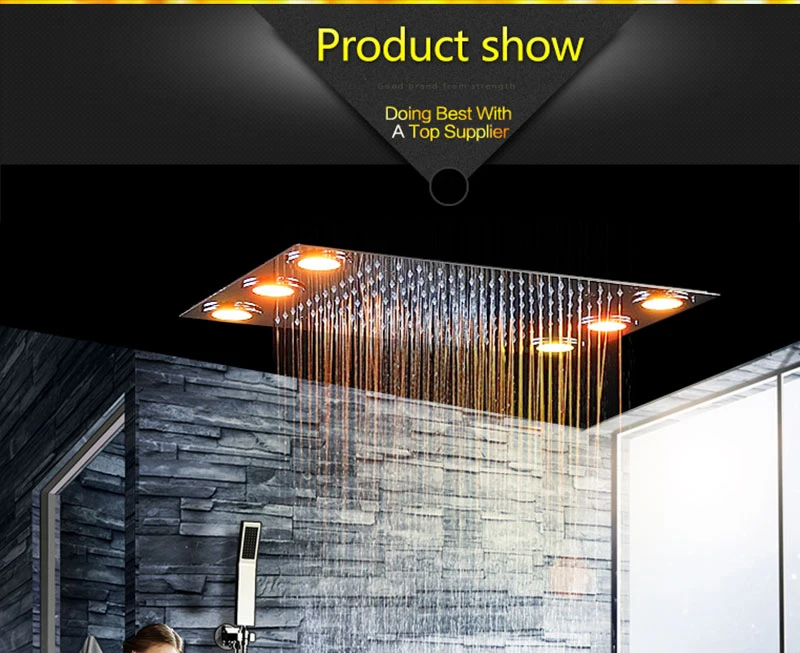 Digital Thermostatic Shower Set Controller Touch Control Panel Modern Luxury European Style SUS304 Rainfall Bathroom LedCeiling (9)