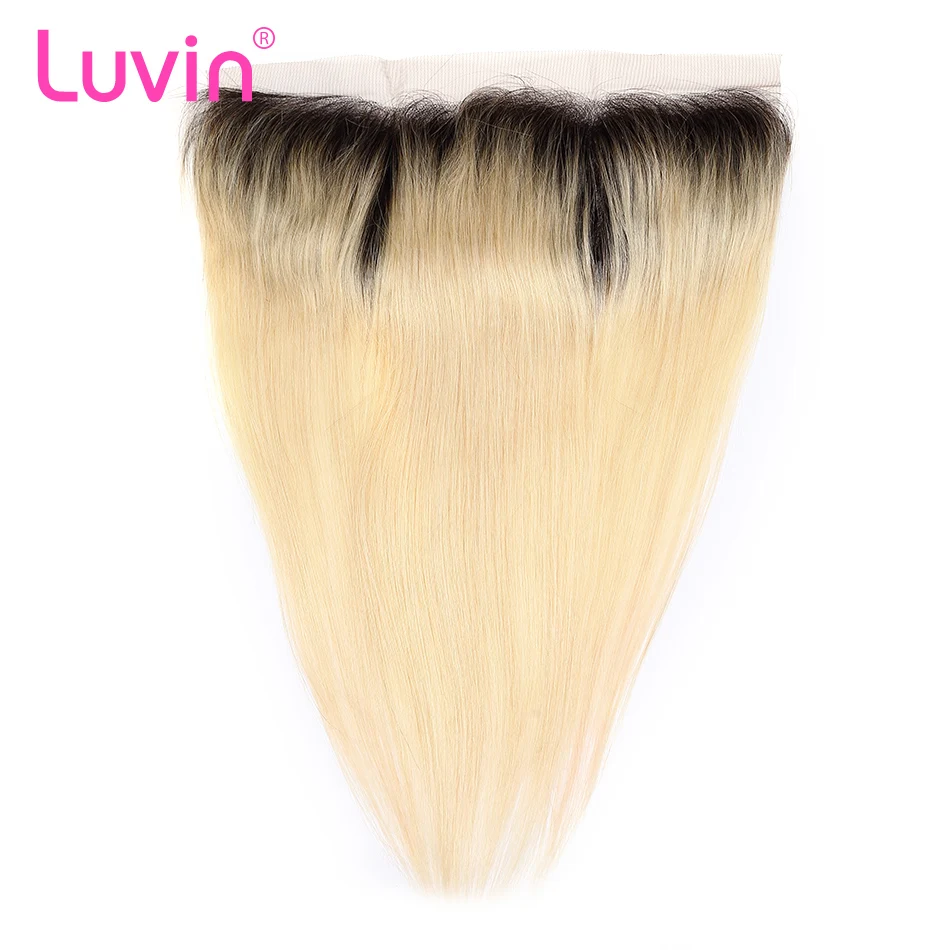 Luvin, 613 блонд, прямые бразильские вплетаемые человеческие волосы, пряди с закрытием, 3 пряди, волосы remy и 1 шт