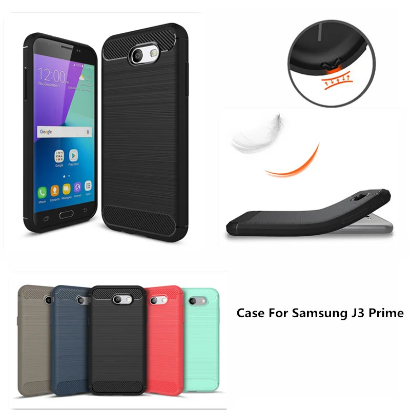 5.0 2017 For Samsung Galaxy J3 Prime Thin Matte Carbon Fiber Brushed