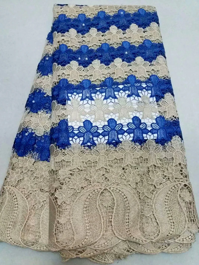 

blue Color African Lace Fabric 2018 African Lace High Quality Embroidery Beaded Lace Fabric For Wedding