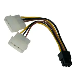 Кулер вентилятор охлаждения скорость ATX IDE Molex разъем питания двойной 4 до 6-Pin PCI Express PCIe видеокарта адаптер Cable18CM #10