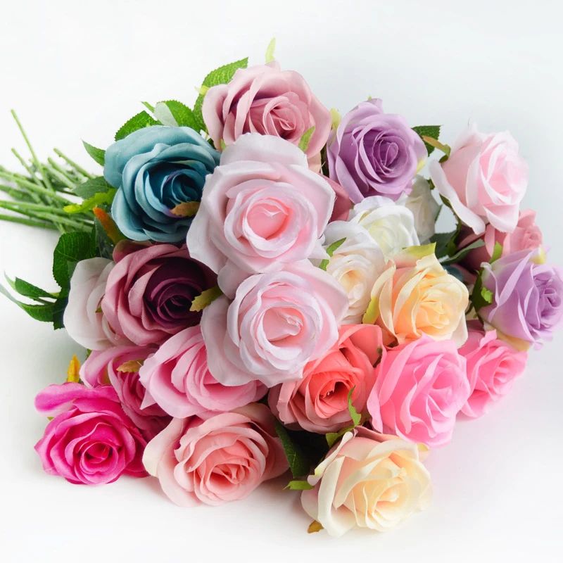 

New Artificial Flower 9cm Silk Rose Flower Head Wedding Party Home Decoration DIY Birthday Party Decoration Supplies