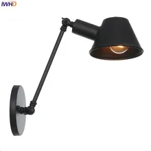 IWHD Industrial Loft Nordic Wall Lamp Vintage Iron Wandlamp Black Retro LED Wall Lights For Home Lighting Fixtures Lampara Pared iwhd vintage glass lampara pared creativeretro iron loft wall lamp black bedroom lighting stairs beside reading light fixture