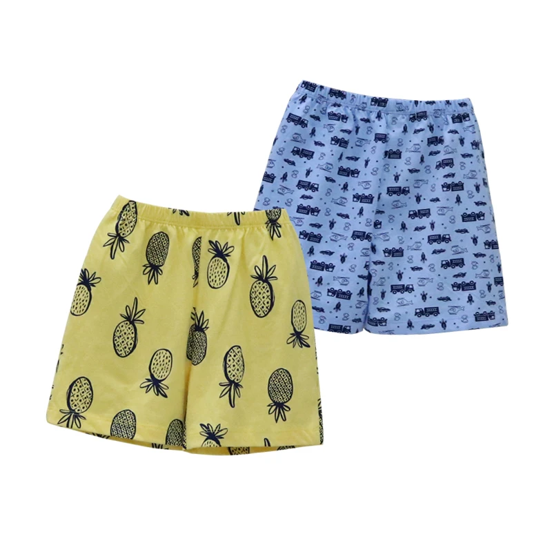2Pcs/lot Boys Shorts 100% Cotton Clothes for 1 to 5 years old Children print trousers with elastic waist sleepwear clothing boys shorts