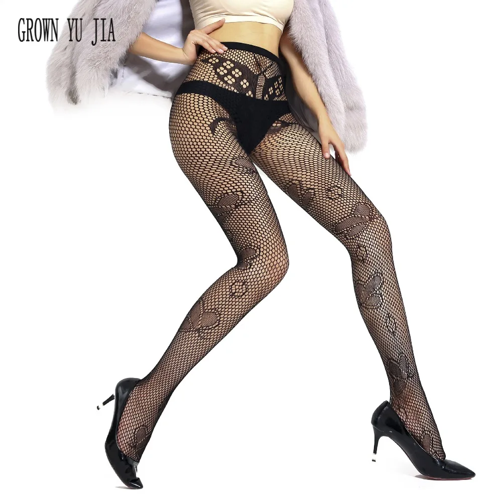 New Sexy Fishnet Stockings Butterfly Mesh Pantyhose Jacquard Hollow out Black Erotic Lingerie Collant porno Hot Tights | Женская одежда