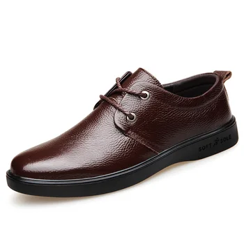 

2019 Factory direct famous brand high quality men's casual shoes pure color flat with suede leather business dress shoes men