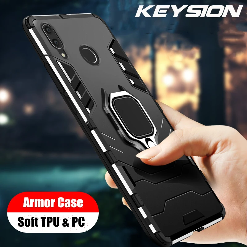 KEYSION For Samsung Galaxy M20 M30 Case Ring Holder Armor Soft Silicone Bumper Phone Finger shockproof Fundas | Мобильные телефоны