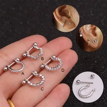 Feelgood 1 шт. штанга нержавеющая сталь с Cz обруч хрящевая спираль мочка серьги пирсинг ювелирные изделия