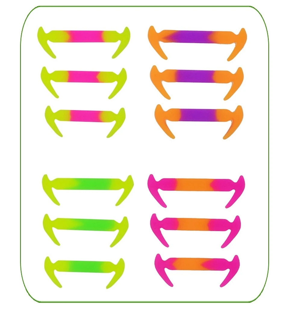12 шт./партия, новинка 2018 года, разноцветные силиконовые шнурки смешанных цветов без галстуков, шнурки для ленивых туфель V039