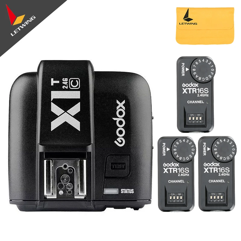 

3x Godox XTR-16S Wireless 2.4G Power Control Flash Receivers + X1T-C TTL Wireless Transmitter For V850 V860C V860N Flash