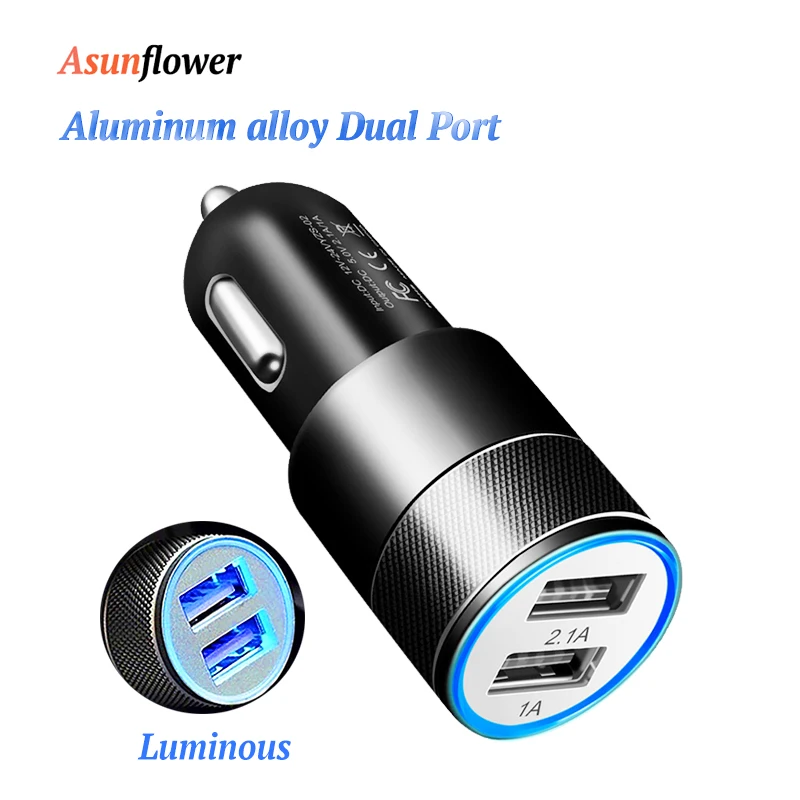 المزدوج ميناء USB شاحن سيارة 5 V 2A المحمولة سيارة شحن سريع لسامسونج غالاكسي S10 زائد S10E اللوحي العالمي محول للشحن المزدوج ميناء USB شاحن سيارة 5 V 2A المحمولة سيارة شحن سريع لسامسونج غالاكسي S10 زائد S10E اللوحي العالمي محول للشحن