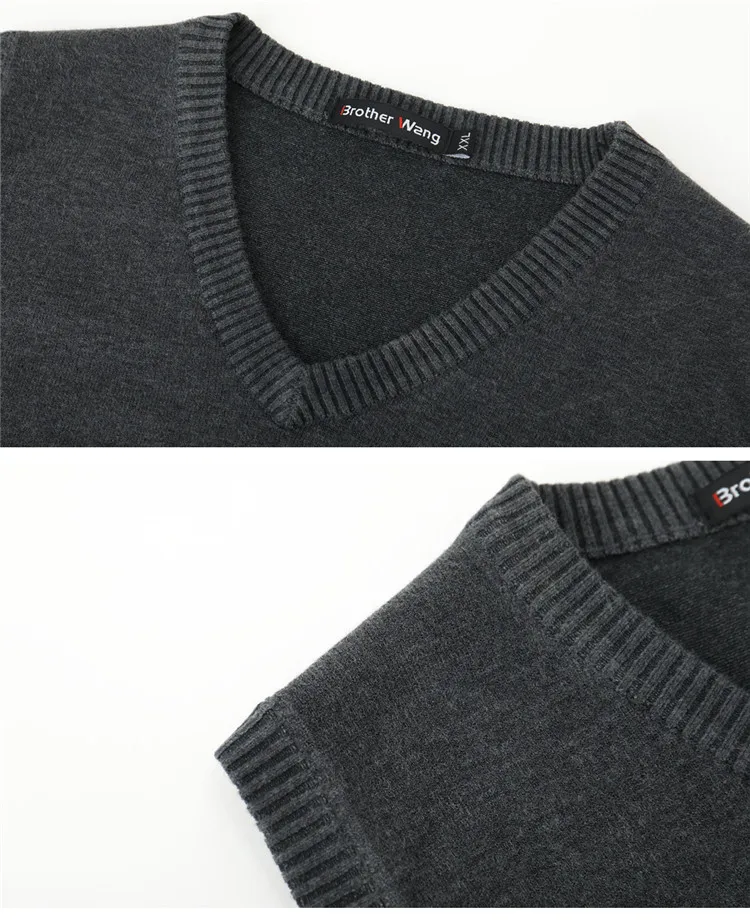 2019 Новое поступление сплошной цвет свитер жилет мужской кашемировый свитер хлопковый пуловер мужской бренд тонкий v-образный вырез без