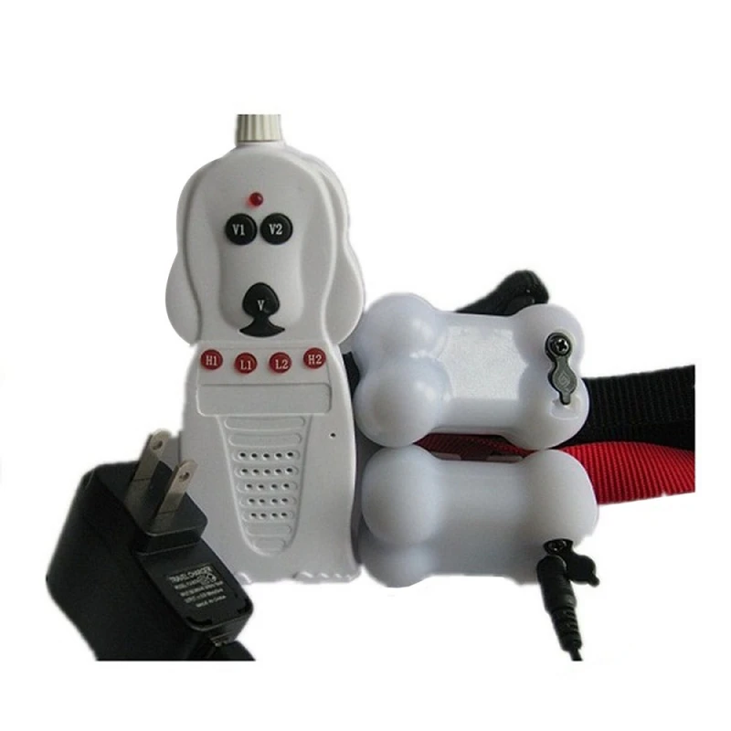 

JF-D418 Dog Bone Shape 6-Level Shock and Vibration Remote Dog Trainer 2-Dog Expandable White