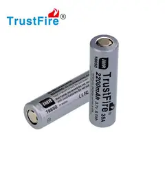 2 шт. TrustFire IMR 18650 2200 мАч 35A 3,7 в перезаряжаемые литий-ионный батарея bateria 18650 с защитой драйвер платы